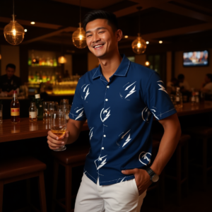 Classic blue / Camicia hawaiana ( 98% cotone )