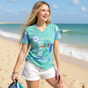 Surf / T-shirt da donna con scollo a V