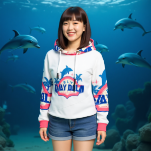 Delfino blu / Felpa da donna con cappuccio