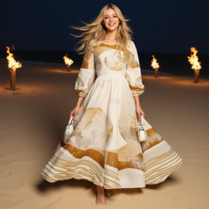 Dune di sabbia / Abito elegante a maniche lunghe