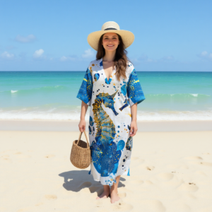 Horse Sea / Caftano da donna con scollo a V