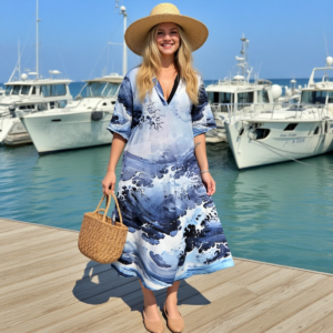 Mare in tempesta / Caftano da donna con scollo a V