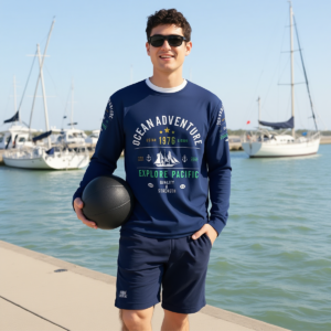 Ocean Adventure / T-shirt in cotone a maniche lunghe