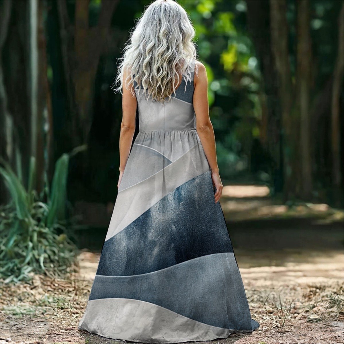 Silver Wave / Maxi abito senza maniche - immagine 3