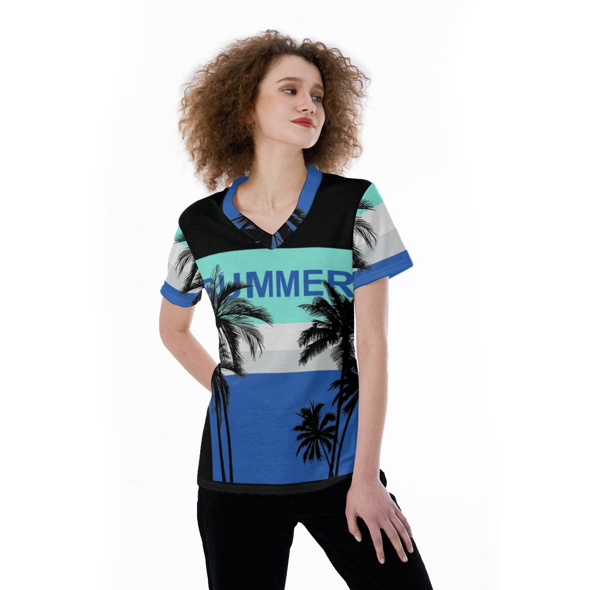 Summer / T-shirt da donna con scollo a V - immagine 2