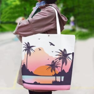 Tramonto rosa / Borsa in tela con tracolla