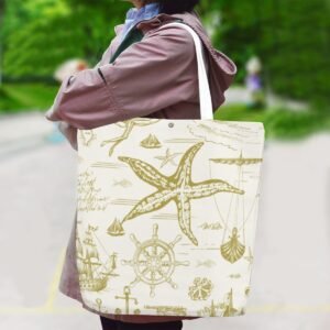 Seppia / Borsa in tela con tracolla