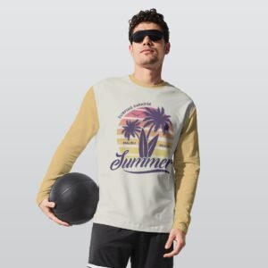 Surfing Paradise / T-shirt in cotone a maniche lunghe