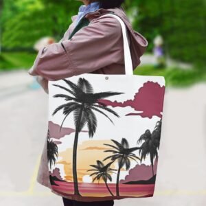 Tramonto rosso / Borsa in tela con tracolla