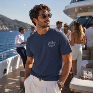 sea club blu - maglietta da uomo in jersey