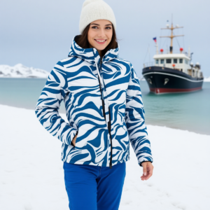 Onde di ghiaccio / Giacca imbottita  con cappuccio