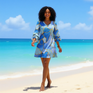 Blue / Abito con maniche a volant