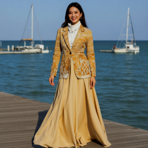 Gold / Blazer in cotone da donna