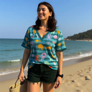 In fondo al mare / Camicia da donna con scollo a V