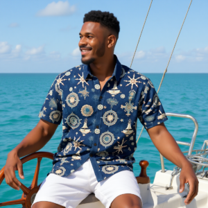 Navy / Camicia in cotone traspirante