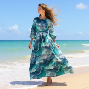 Oceano / Abito elegante a maniche lunghe