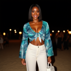 Green Water / Camicia con fiocco