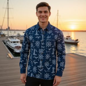 Lighthouse / Camicia in cotone a maniche lunghe