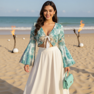 Smeraldo / Camicia con fiocco