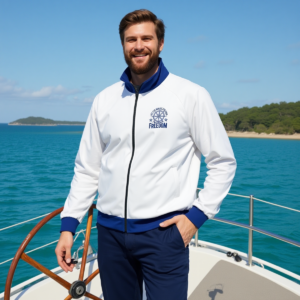 Freedom / Giacca in cotone con colletto alto