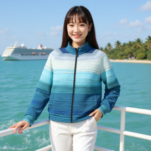 Sfumature / Giacca in cotone con colletto alto