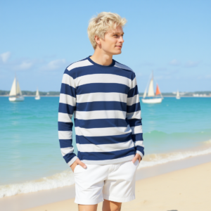 Whiteblu / Maglietta in cotone a maniche lunghe