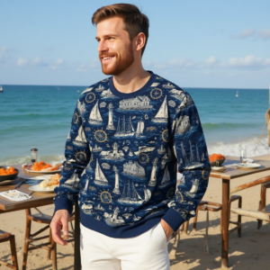 Sea Life / Felpa in puro cotone