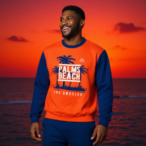 Palms Beach / Felpa in puro cotone