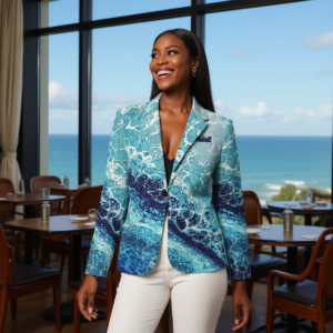 Seafoam / Blazer in cotone da donna
