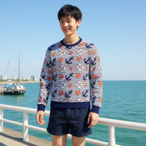 Bluorange / Felpa in puro cotone