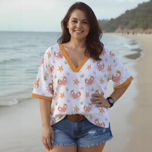 Granchi / Camicia da donna con scollo a V