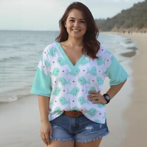 Balene / Camicia da donna con scollo a V