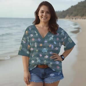 In fondo al mare / Camicia da donna con scollo a V