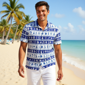 Whiteblue / Camicia hawaiana in cotone
