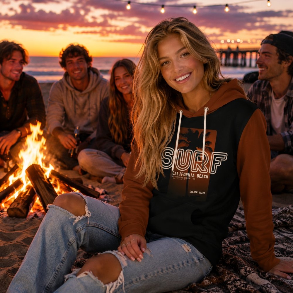 California Surf- Felpa da donna con cappuccio