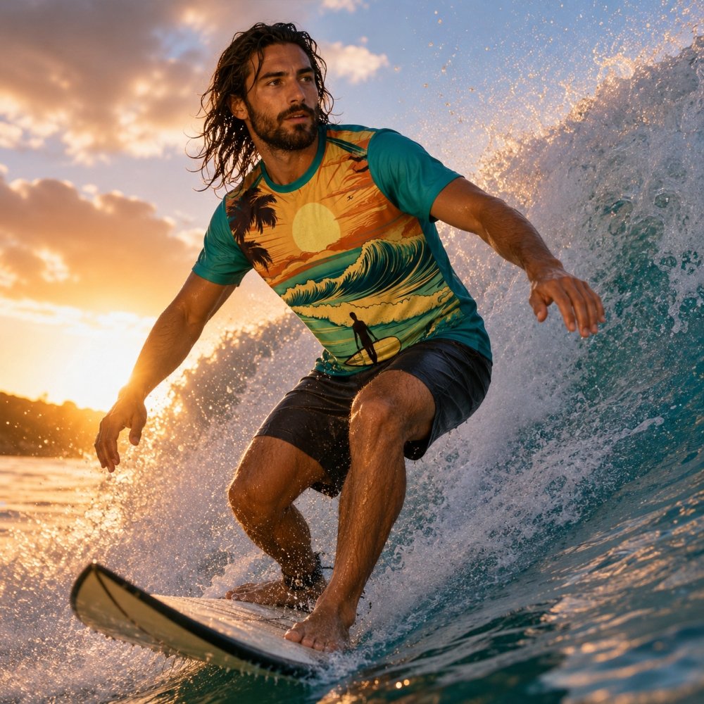 Surfman - Maglietta in puro cotone
